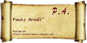 Pautz Arnó névjegykártya